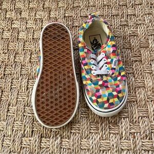 Vans Toddler gender neutral multicolor block print sneakers size 8